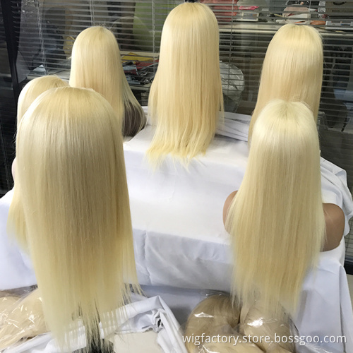 150% Density human hair wig blonde long,straight human hair wig transparent lace 13*4 ,613 raw indian hair Pre Plucked